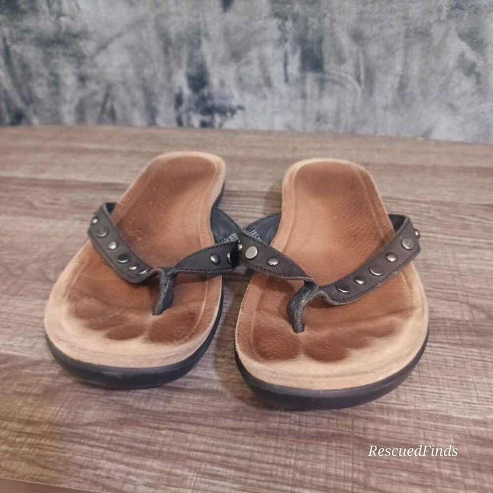 Ugg Black Studded Flip Flogs Women's Size 9
